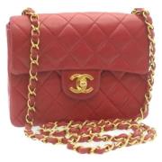 Pre-owned Leather chanel-bags Chanel Vintage , Red , Dames