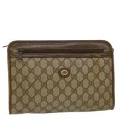 Pre-owned Canvas clutches Gucci Vintage , Beige , Dames