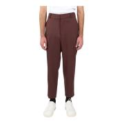 Wollen broek met elastische taille Mauro Grifoni , Brown , Heren