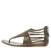 Pre-owned Leather sandals Alexander McQueen Pre-owned , Green , Dames