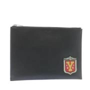 Pre-owned Leather clutches Yves Saint Laurent Vintage , Black , Dames