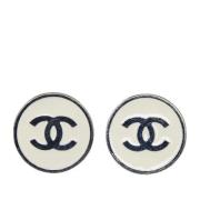 Pre-owned Metal earrings Chanel Vintage , Gray , Dames