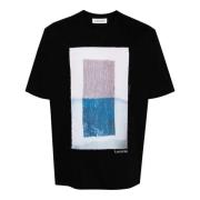 Zwarte katoenen T-shirt met Archiefprint Lanvin , Black , Heren