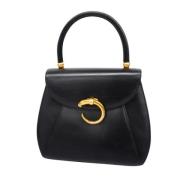 Pre-owned Leather handbags Cartier Vintage , Black , Dames