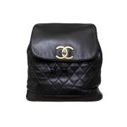 Pre-owned Leather backpacks Chanel Vintage , Black , Dames