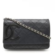 Pre-owned Leather chanel-bags Chanel Vintage , Black , Dames