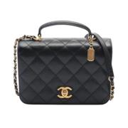 Pre-owned Leather chanel-bags Chanel Vintage , Black , Dames