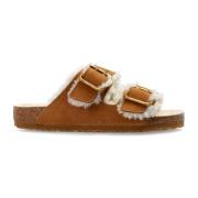 Arizona Bold Shearling Slides Birkenstock , Brown , Heren