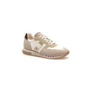 Luipaardprint Leren Sneakers Blauer , Beige , Dames