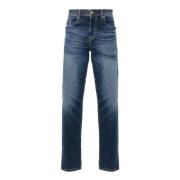 Blauwe Tapered Denim Jeans Diesel , Blue , Heren