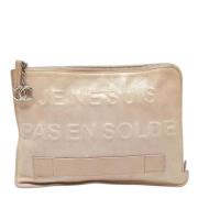 Pre-owned Leather clutches Chanel Vintage , White , Dames