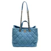 Pre-owned Leather chanel-bags Chanel Vintage , Blue , Dames