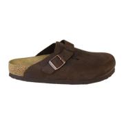 Oiled lederen klomp met zijgesp Birkenstock , Brown , Dames