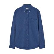 Blauw Indigo Shirt Hartford , Blue , Heren