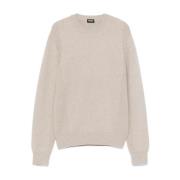 Crewneck Sweater Ermenegildo Zegna , Beige , Heren