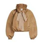 Ruche kraag trekkoord top Patou , Beige , Dames