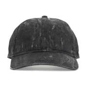 Versleten Denim Baseball Cap Diesel , Black , Heren