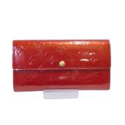 Pre-owned Leather wallets Louis Vuitton Vintage , Red , Dames