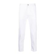 Witte Slim Fit Katoenen Broek PT Torino , White , Heren