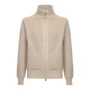 Beige Cardigan Sweater Aw24 Dell'oglio , Beige , Heren