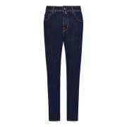 Blauwe Slim Fit Geborduurde Jeans Jacob Cohën , Blue , Heren