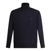 Blauwe Wollen Coltrui Herenmode Etro , Blue , Heren