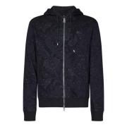 Blauwe Bloemen Paisley Rits Sweater Etro , Blue , Heren