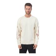 Witte Sweater met Contrastprint Disclaimer , White , Heren