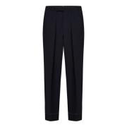 Blauwe Stretch Wollen Broek Aw24 Brioni , Blue , Heren