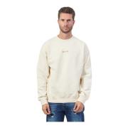 Witte Crewneck Sweatshirt met Lange Mouwen Disclaimer , White , Heren