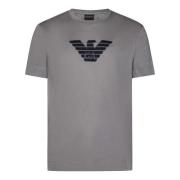 Grijze Logo Geborduurde T-Shirt Emporio Armani , Gray , Heren