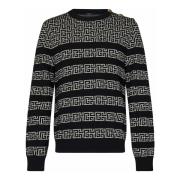 Ivory Sailor Sweater Aw24 Balmain , Black , Heren