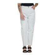 High-Waisted Straight Mom-Fit Jeans Pinko , White , Dames