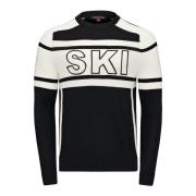 Ski Pullover, Ronde Hals, 100% Wol Perfect Moment , Black , Heren