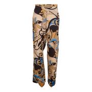 Twill Poly Bedrukte Foulard Broek Nenette , Multicolor , Dames