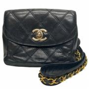 Pre-owned Leather chanel-bags Chanel Vintage , Black , Dames