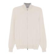 Beige Cashmere Cardigan Zip Sweater Fedeli , Beige , Heren