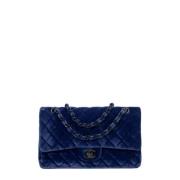 Pre-owned Leather chanel-bags Chanel Vintage , Blue , Dames