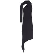 Zwarte Asymmetrische Feestjurk Courrèges , Black , Dames