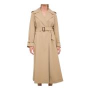 Luxe Wollen Blend Trenchcoat Max Mara , Beige , Dames