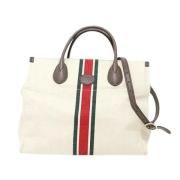 Pre-owned Canvas gucci-bags Gucci Vintage , White , Dames