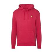 Rode Geborstelde Hoodie Sweatshirt Lyle & Scott , Red , Heren