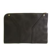 Pre-owned Leather clutches Yves Saint Laurent Vintage , Brown , Dames