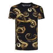 Zwart Chromo Couture T-shirt Versace Jeans Couture , Black , Heren