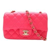 Pre-owned Leather chanel-bags Chanel Vintage , Pink , Dames