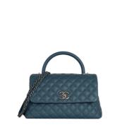 Pre-owned Leather chanel-bags Chanel Vintage , Blue , Dames