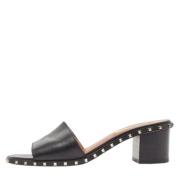 Pre-owned Leather sandals Valentino Vintage , Black , Dames