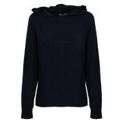 Blauwe wollen hoodie trui Twinset , Blue , Dames