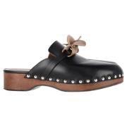 Pre-owned Leather mules Hermès Vintage , Black , Dames