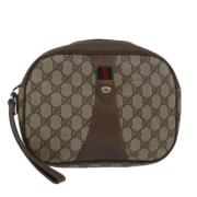 Pre-owned Leather clutches Gucci Vintage , Beige , Dames